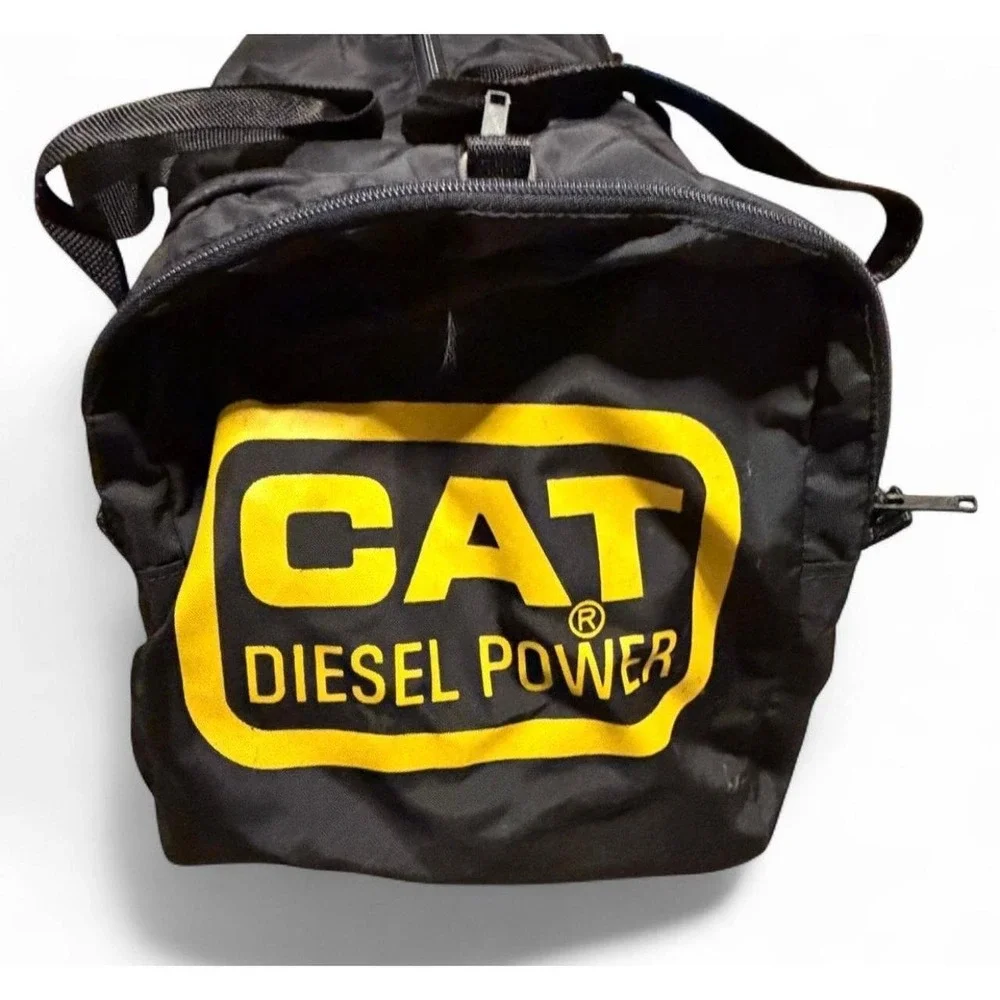 CAT Diesel Power Black Nylon Duffel Bag Gym Travel Overnight Carry On VTG